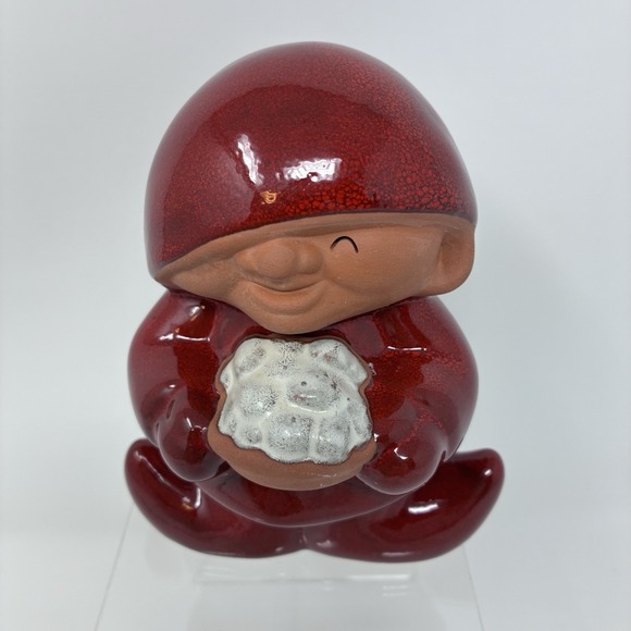 Nittsjo Swedish Pottery Red Tomte Gnome 19150 Garden Home Decor Christmas Elf - Picture 5 of 10